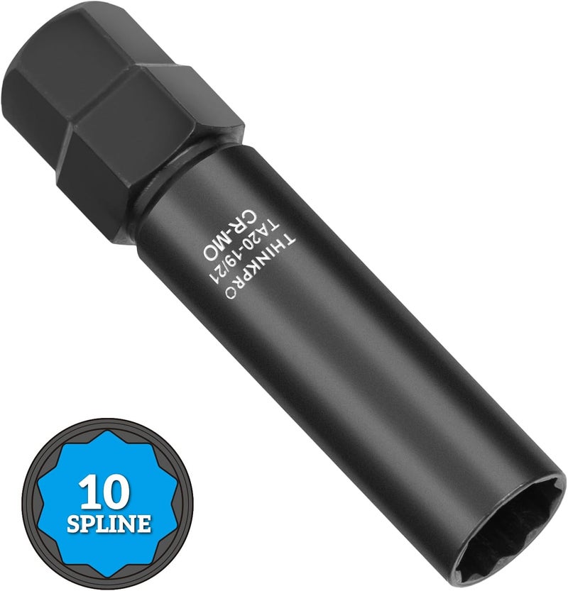 Thinkpro 10 Spline Lug Nut Key, TA20-19/21 Lug Nut Socket Compatible with Bimecc 10-Spline Lug Nuts and Bolts,Wheel Lock Remover with19MM and 21MM Hex Drive, CR-MO - Image 1